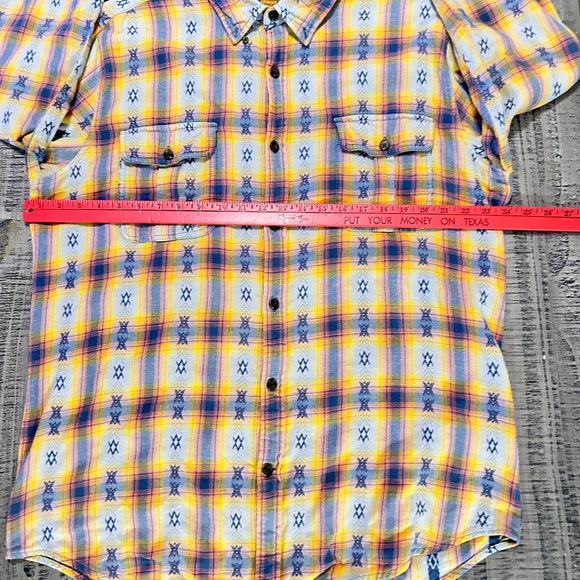 The Foundry Supply Co. Yellow and Blue Checkered Shirt - Picture 10 of 11